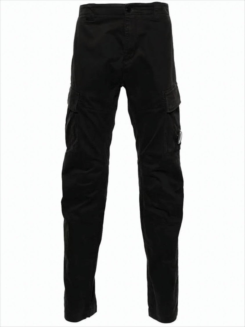 Straight Fit Pants With Cargo-Style Pockets And Matte Finish