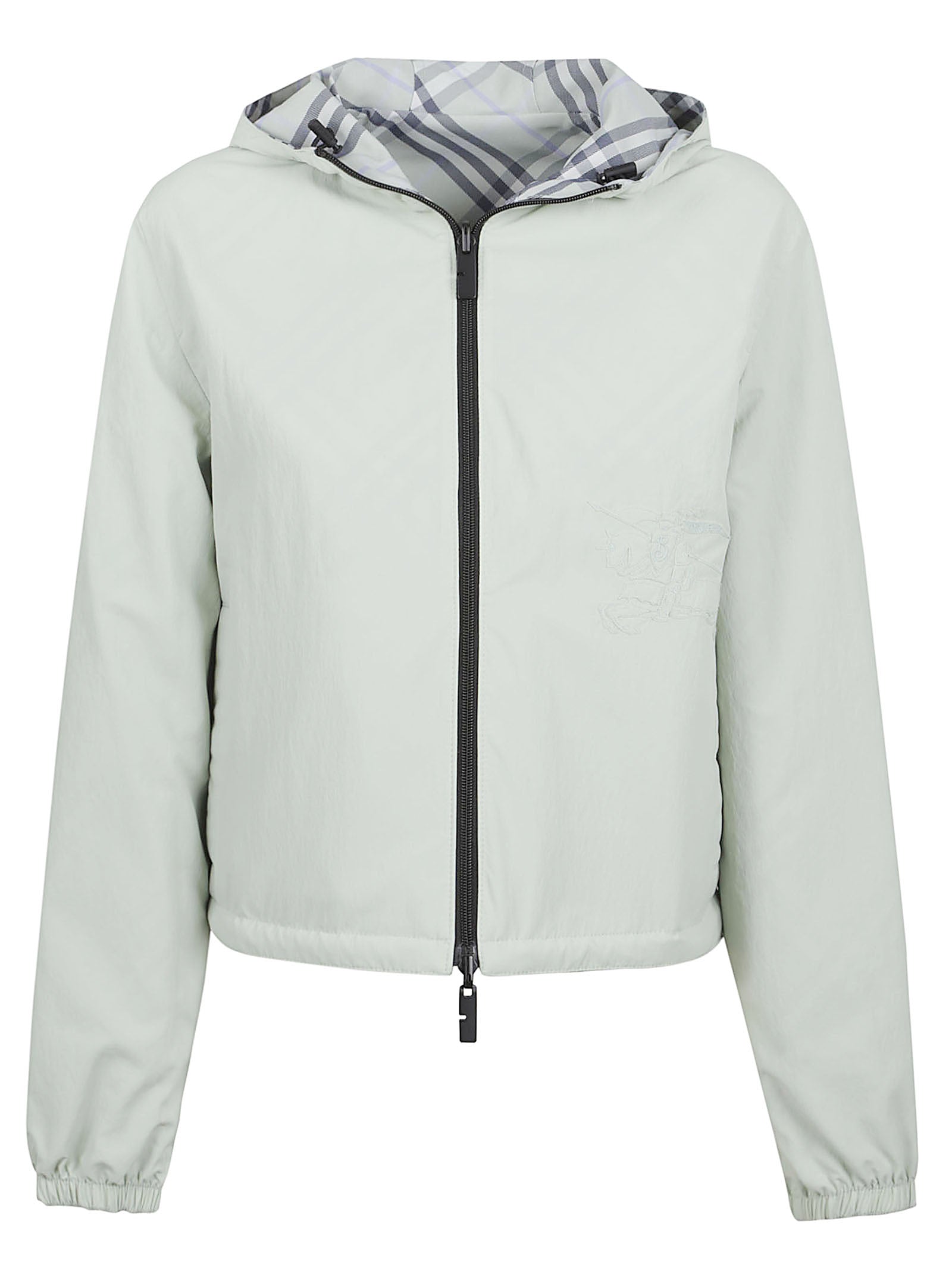 Reversible Checkered Jacket with Drawstring Hood