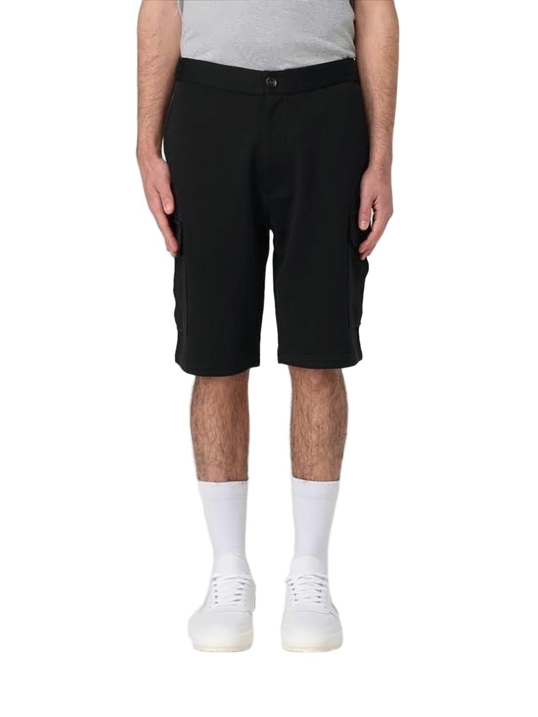 Tailored Black Shorts with Cargo Pockets