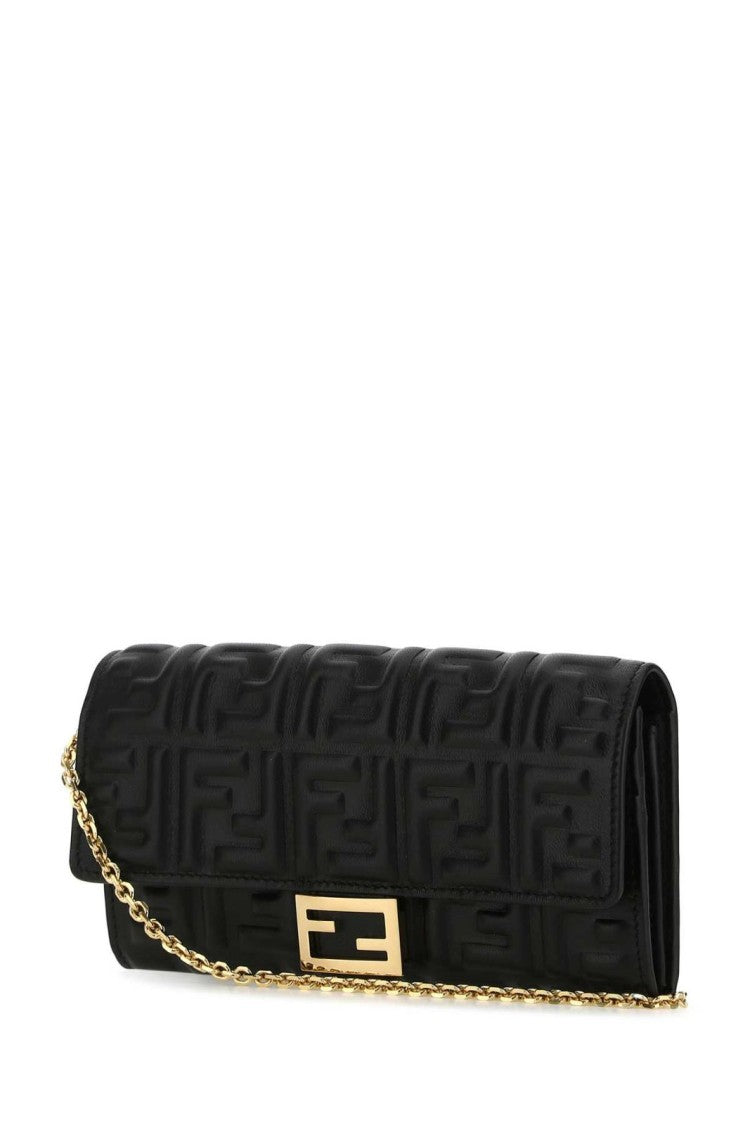 Quilted Black Leather Shoulder Bag