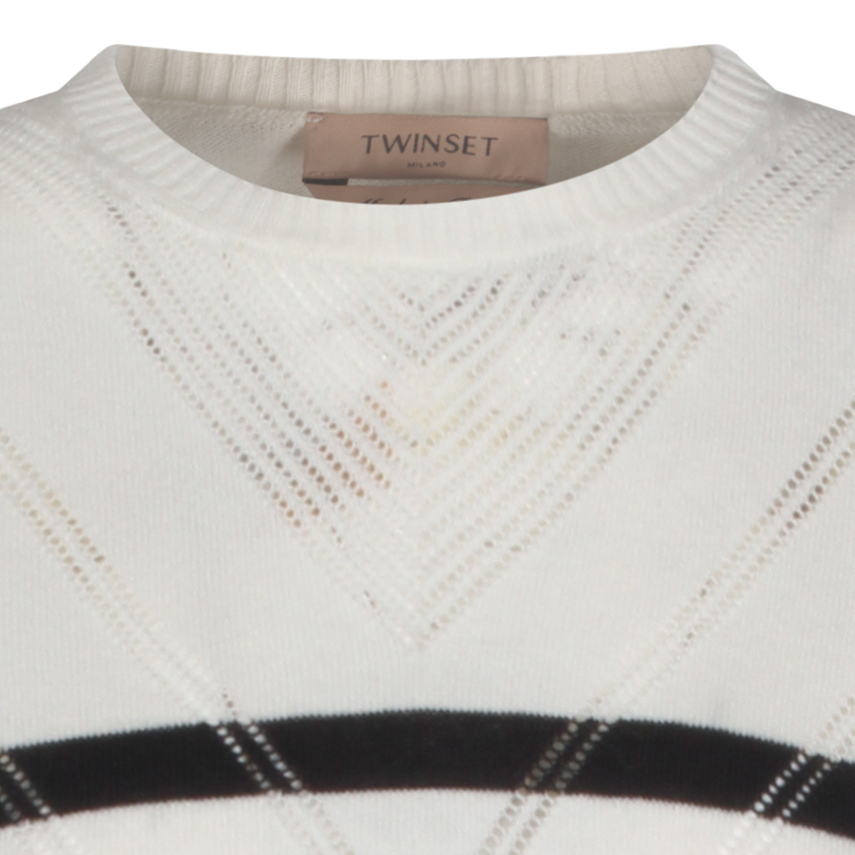 Lightweight Knit Sweater with Chevron Stripes