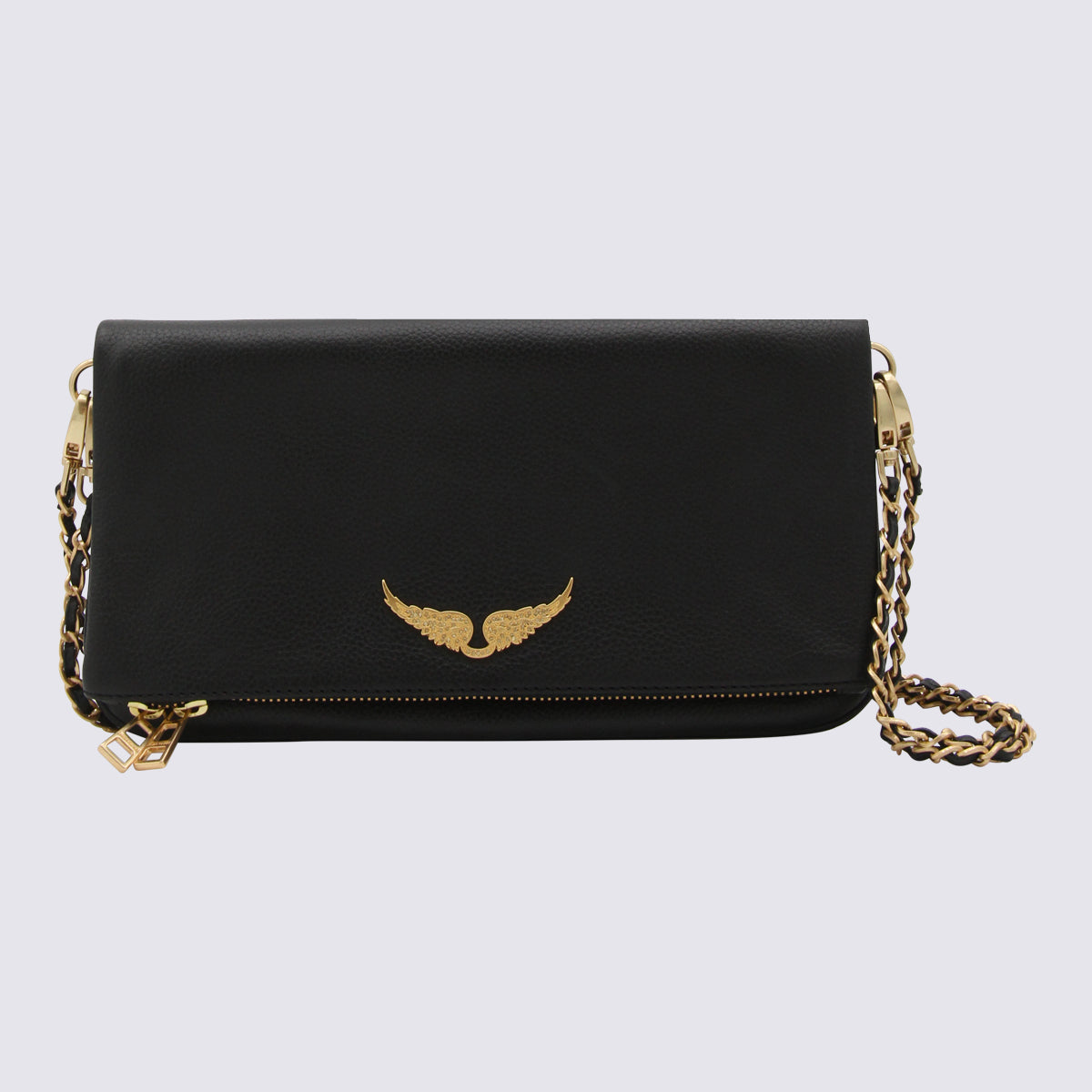 Black And Gold Leather Shoulder Bag