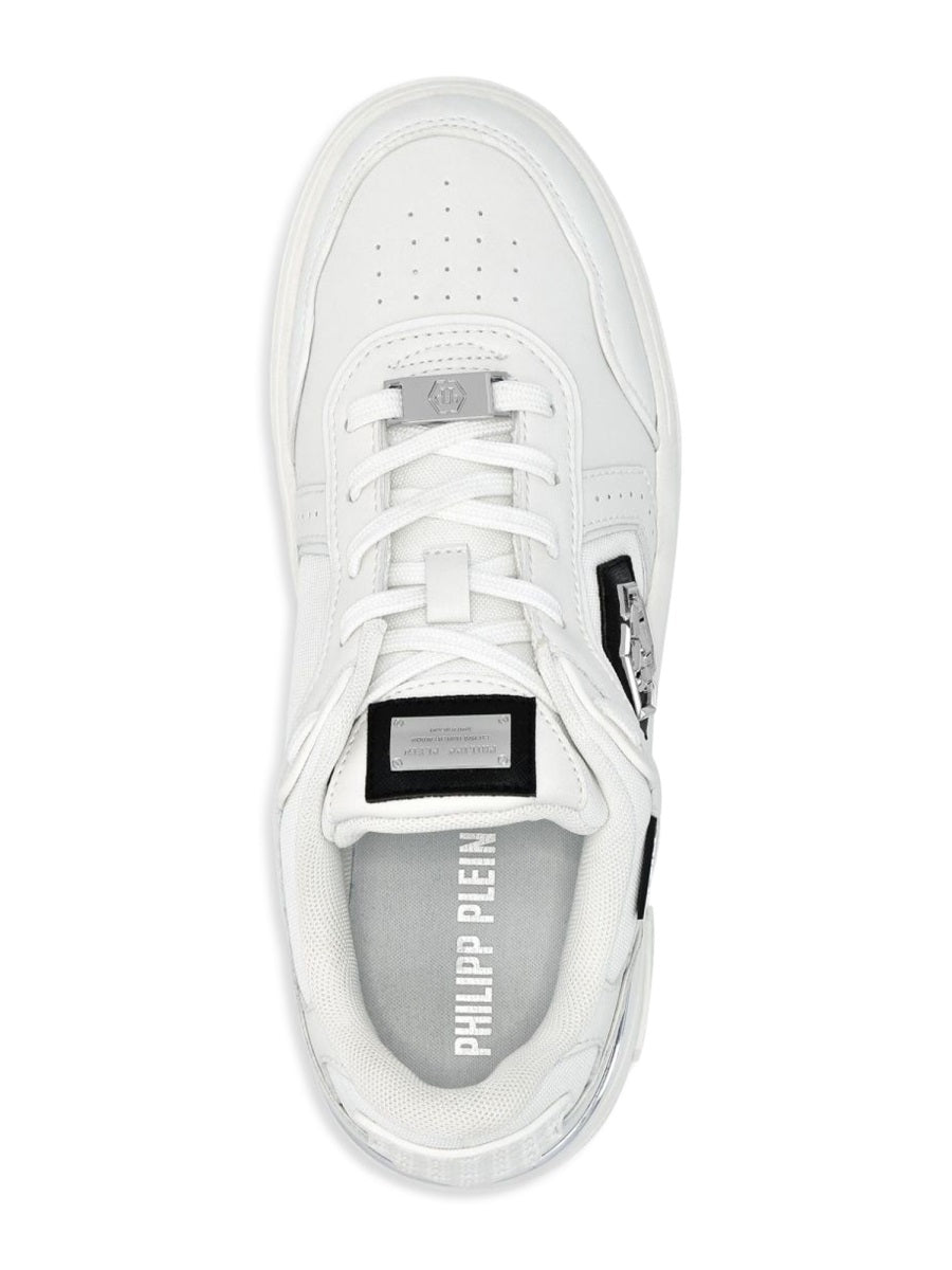 Low-Top Sneakers with Perforated Detailing