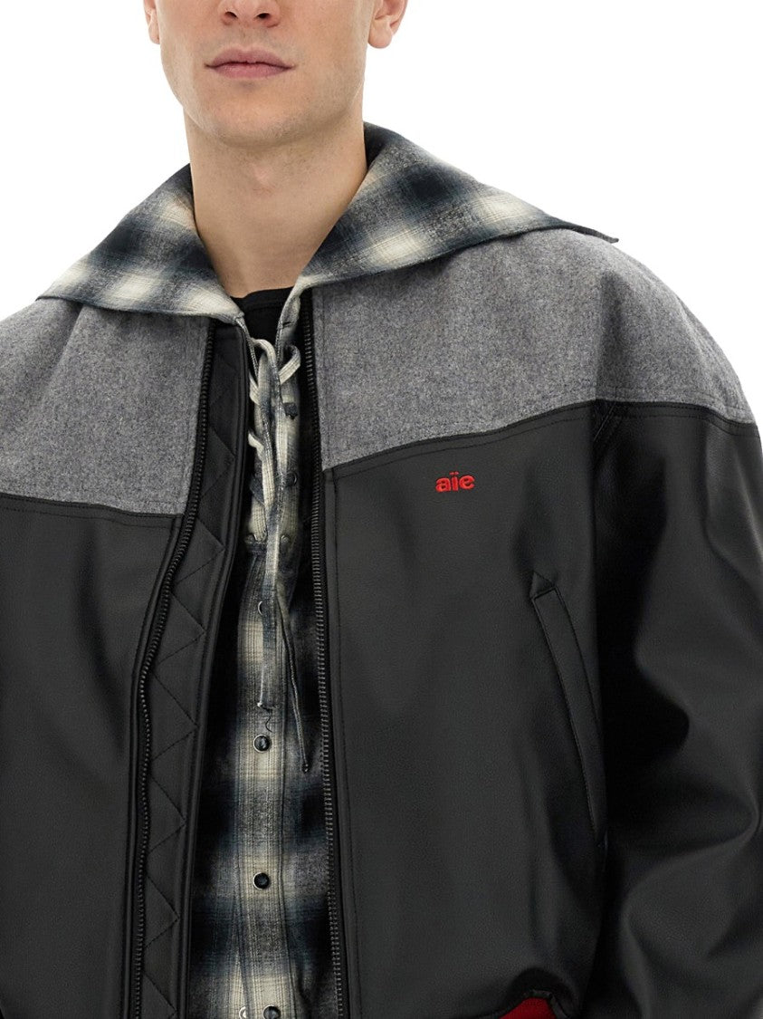 Casual Jacket With Contrasting Wool Upper