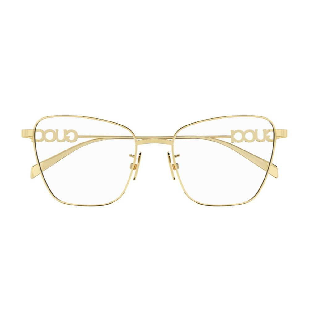 Butterfly-Shaped Metal Frame Eyeglasses With Decorative Logo Detail