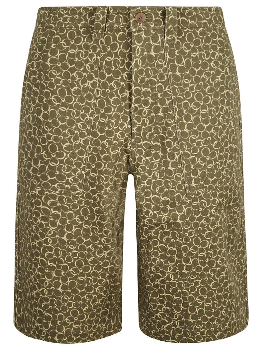 Classic Cut Shorts With All-Over Circular Pattern