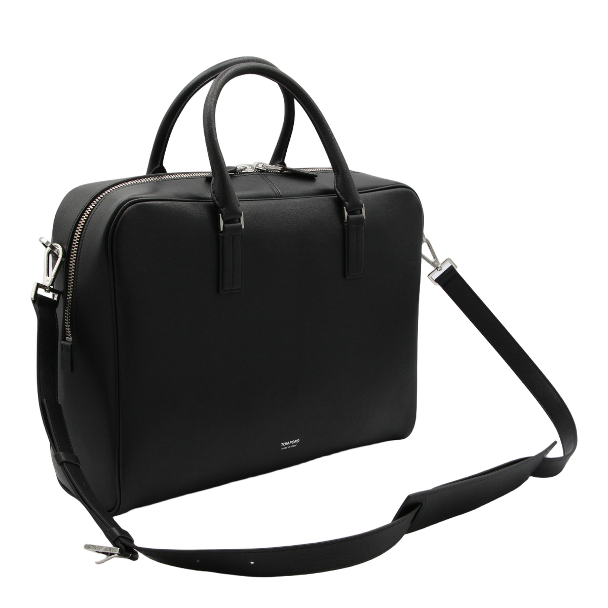 Structured Black Bag with Silver-tone Features
