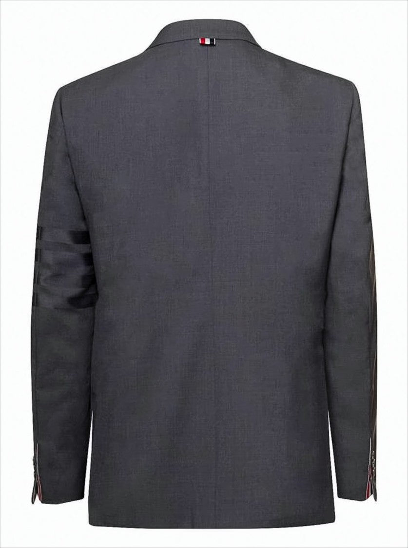 Tailored Grey Wool Suit Jacket with Classic Notch Lapels
