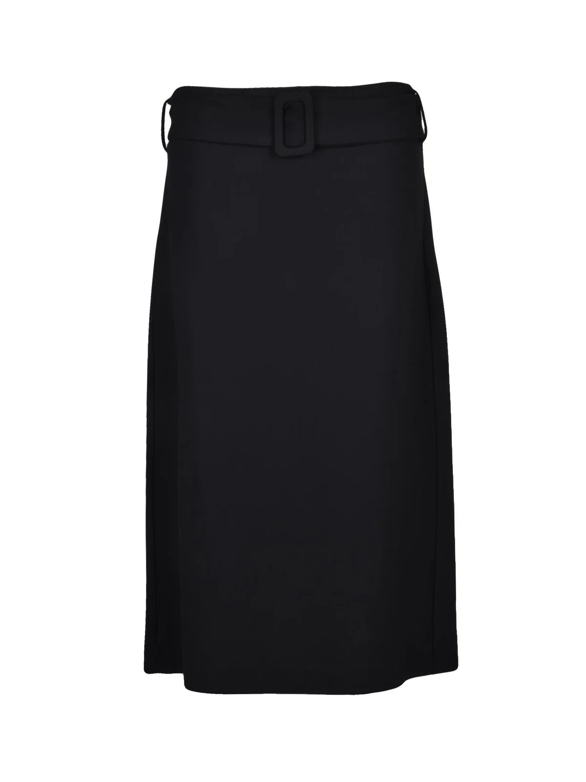 Black Viscose Elastane Women's Flared Skirt