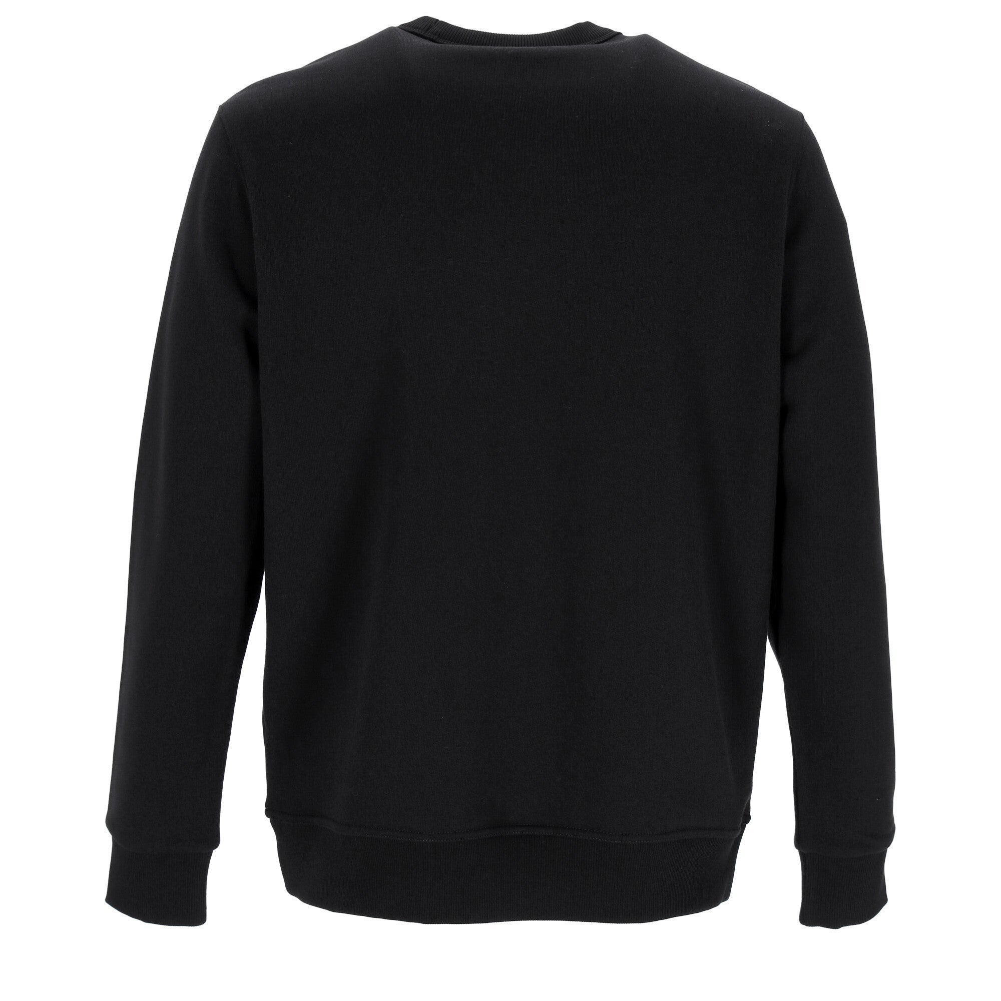 Black Sweatshirt With Bold Logo Print And Ribbed Detailing