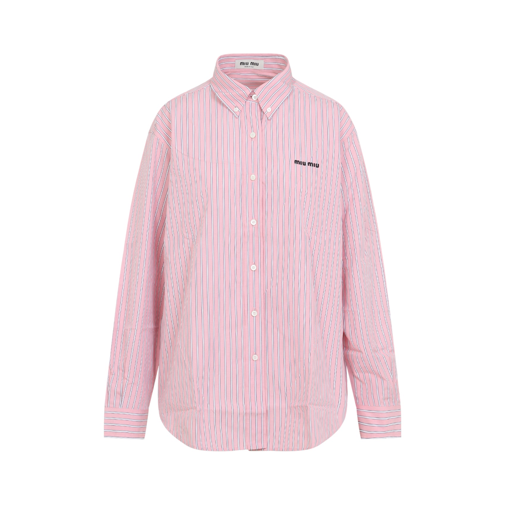 Classic Long-Sleeved Button-Up Shirt with Vertical Stripe Design