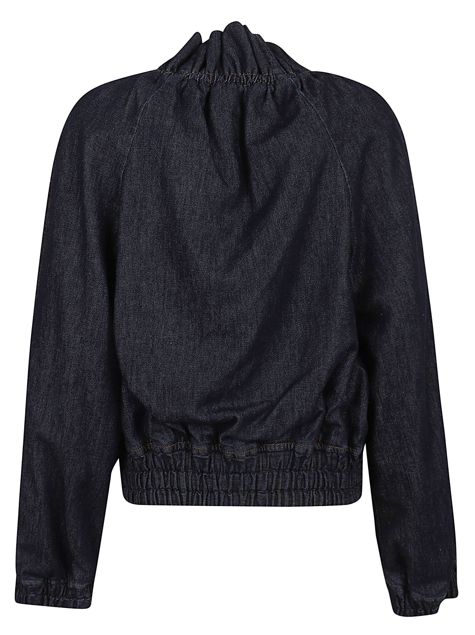 Cocoon-Fit Denim Bomber Jacket