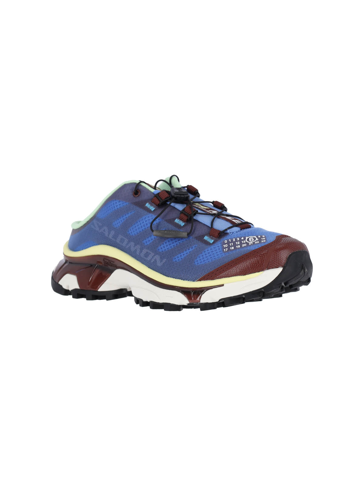 Mesh Blue Sneakers With Green Accents And Numeric Logo