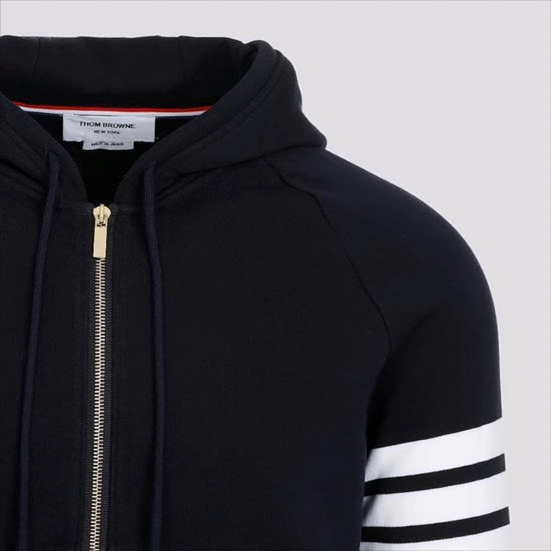 Hooded Sweatshirt with Zip-Up Front and Iconic Stripes