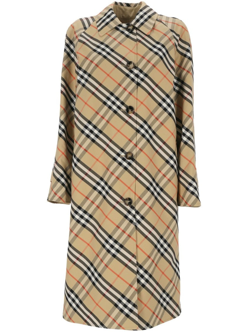Classic Plaid Coat With Structured Silhouette
