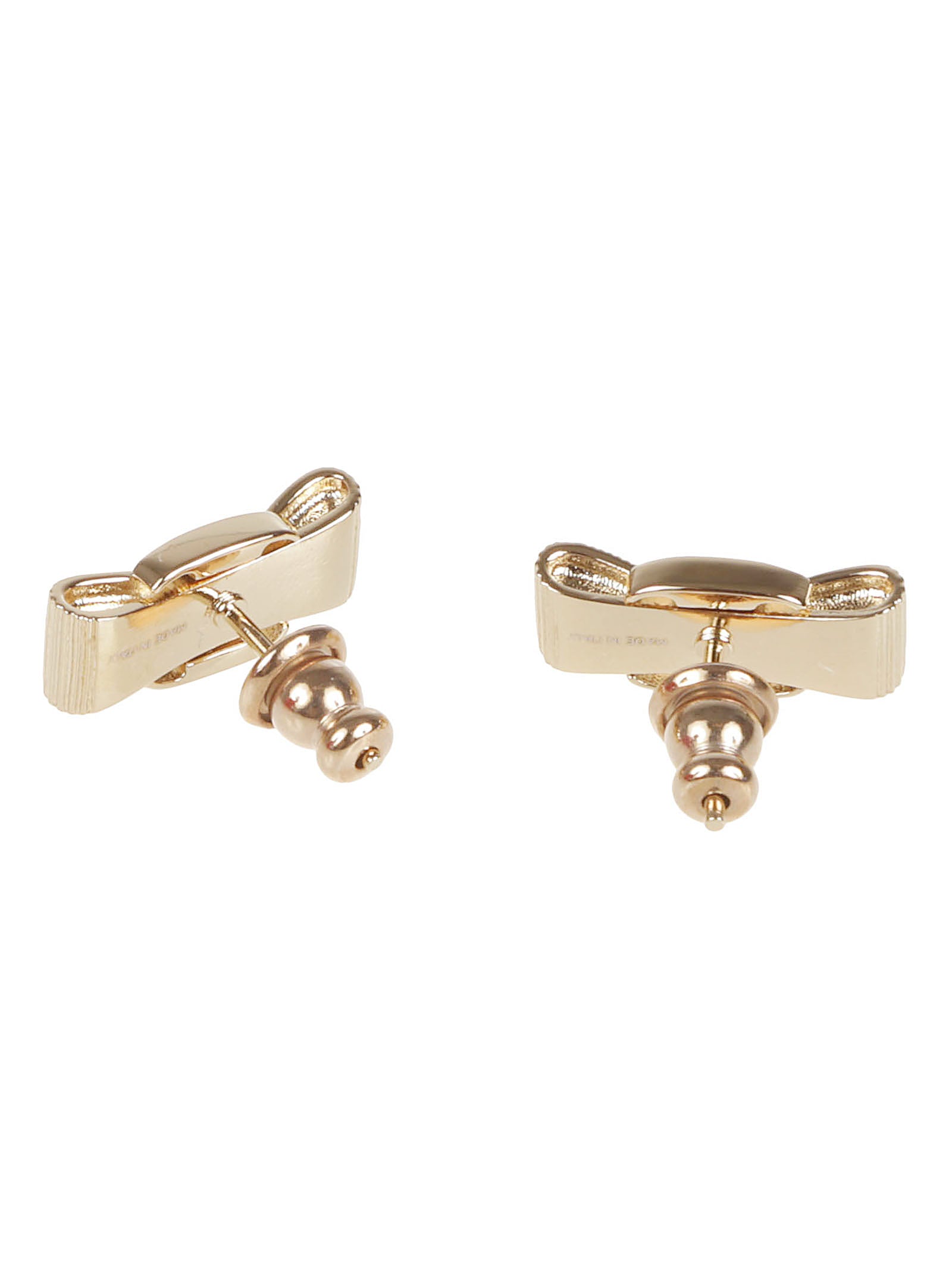Grosgrain Bow Earrings in Polished Golden Brass