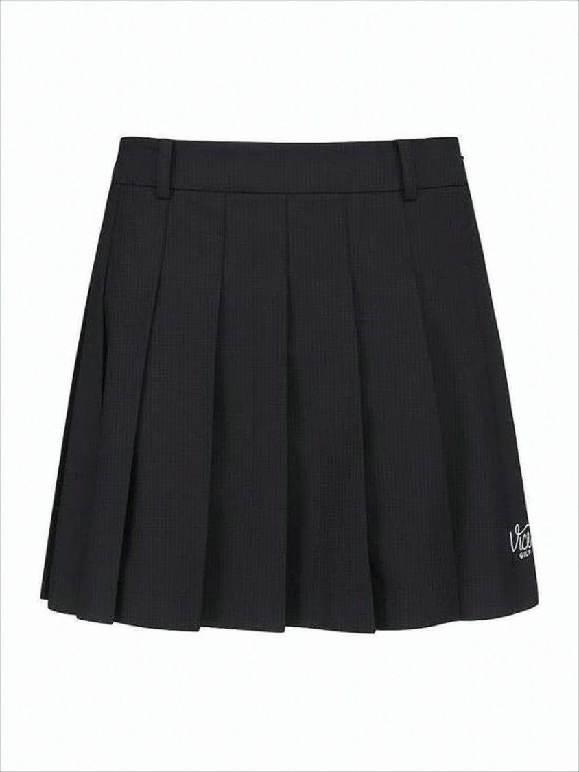 Pleated Mini Skirt with Structured Waistband