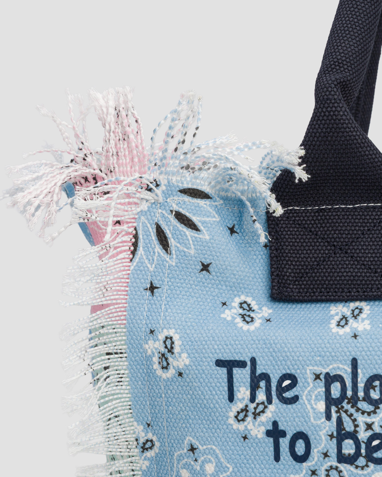 Patchwork Tote Bag with Frayed Edges