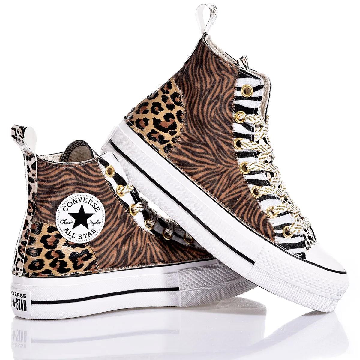 Platform Jungle Mix High-Top Sneakers