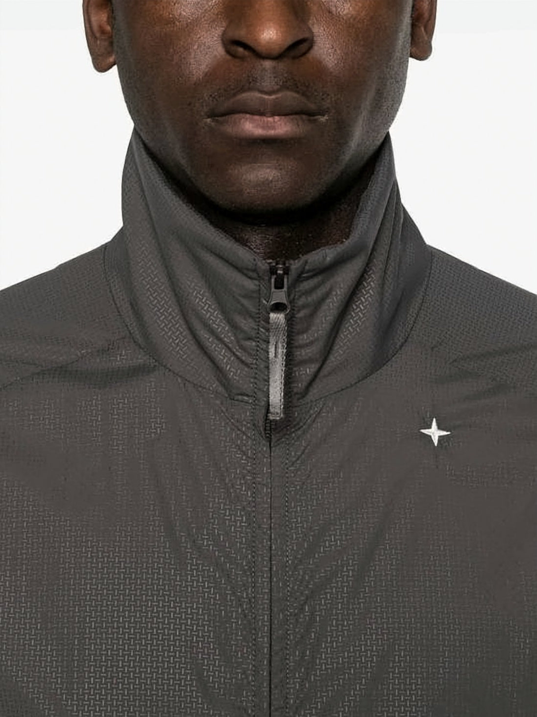 High-Collar Casual Jacket With Zippered Pockets