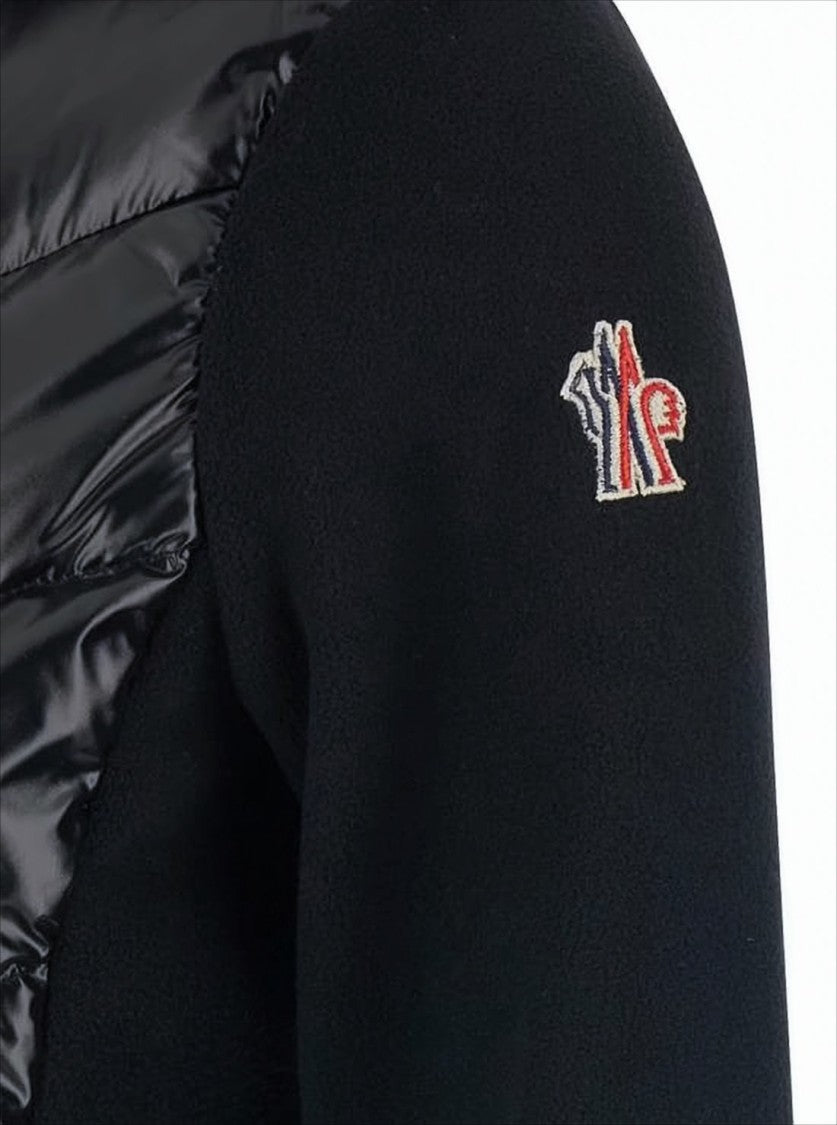 Fitted Black Quilted Jacket with Front