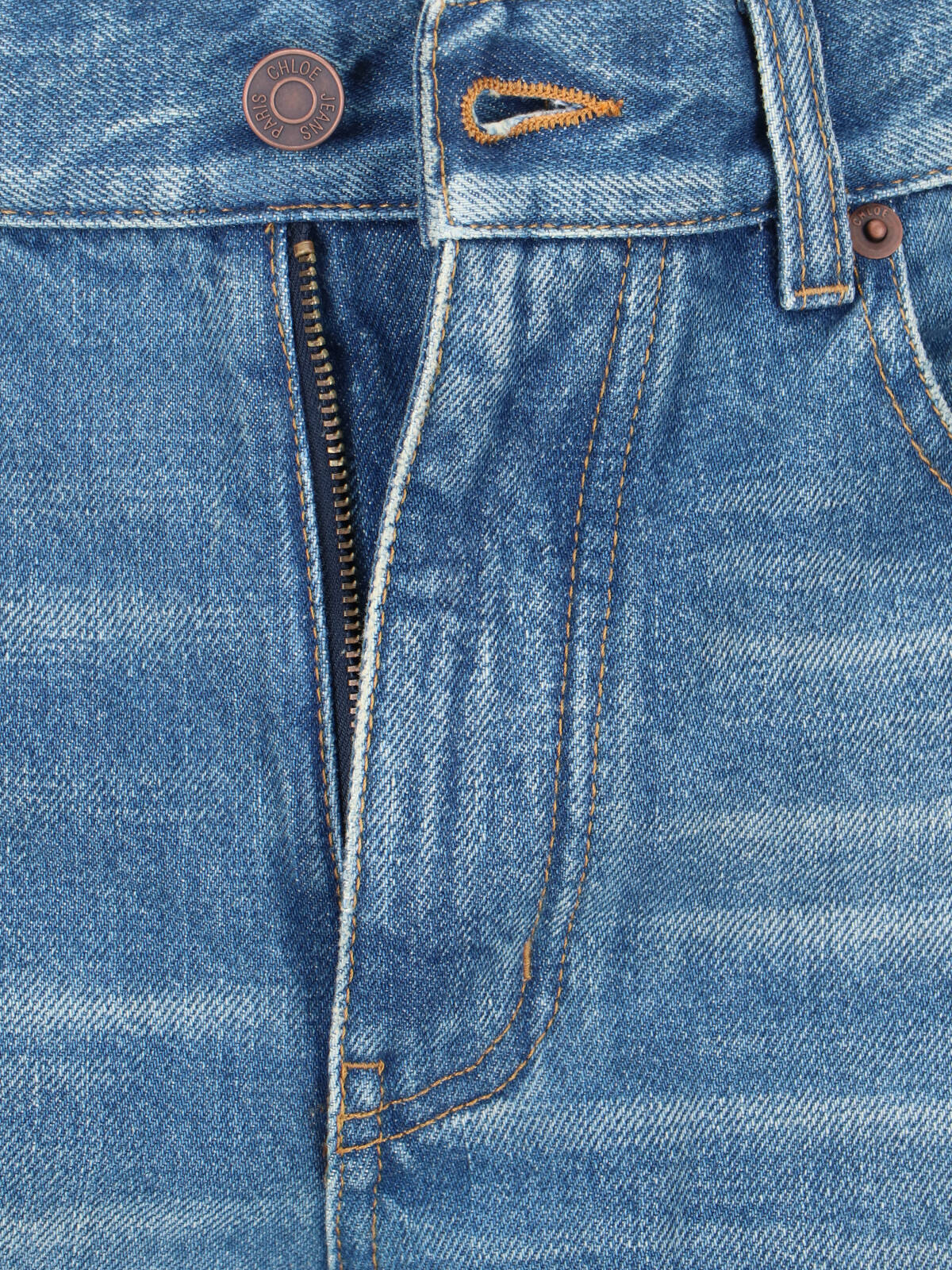 Blue Mid-Rise Straight-Leg Denim Jeans