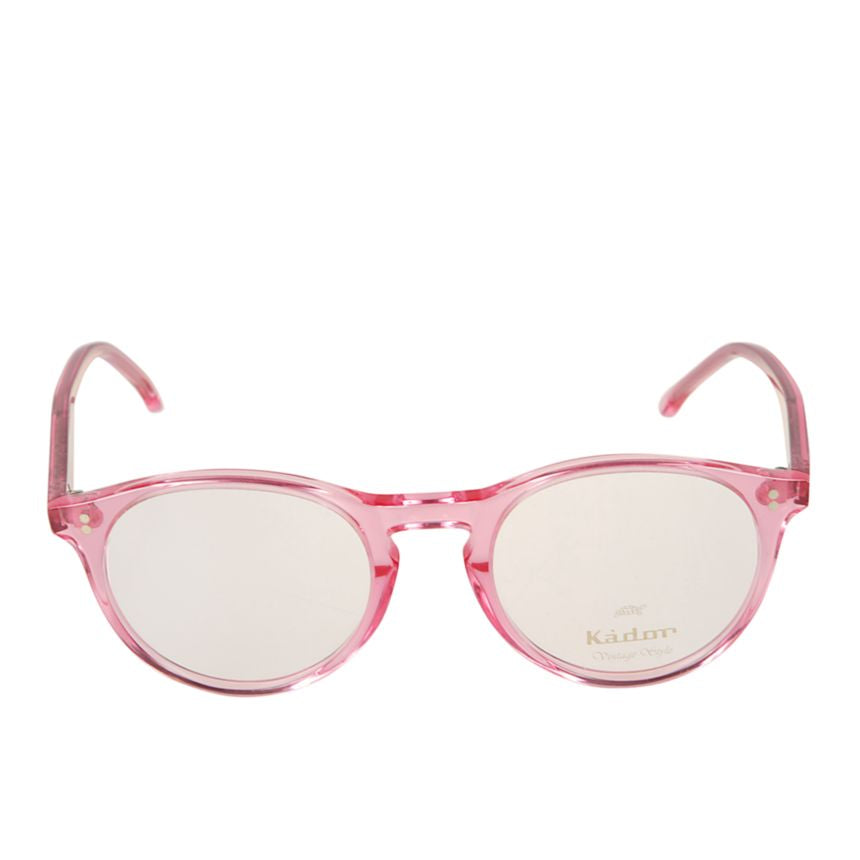 Chyli Translucent Pink Rounded Sunglasses with Keyhole Bridge