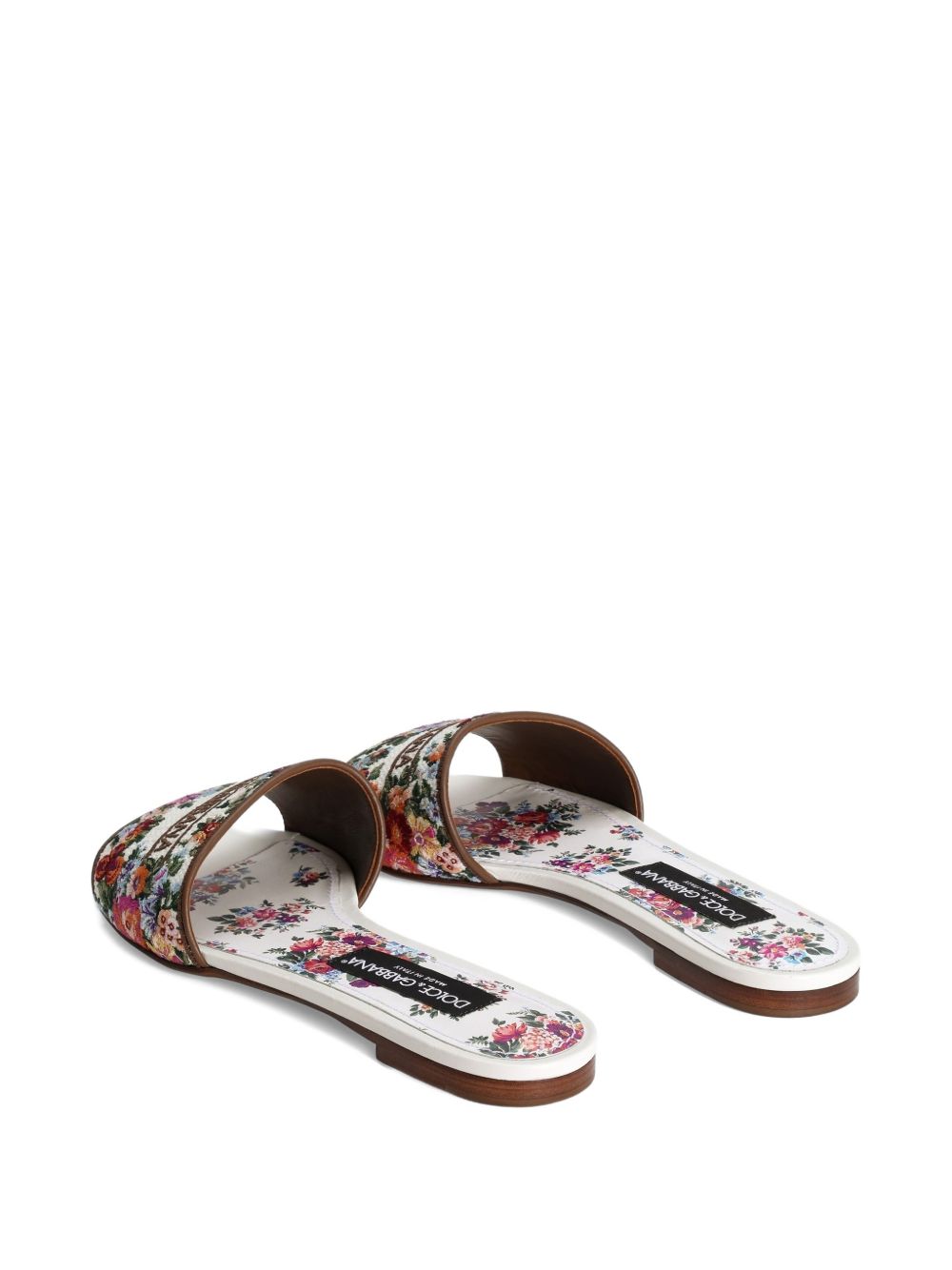 Slip-On Floral Flats with Logo Detail