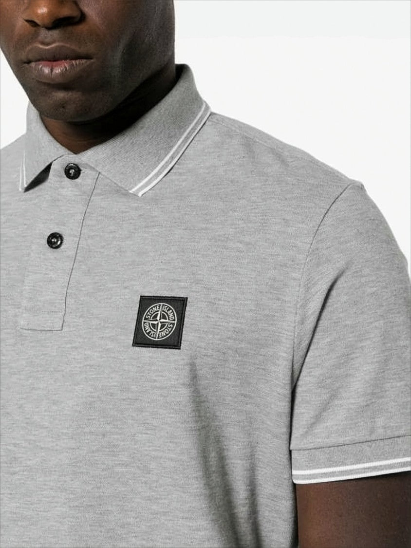 Short-Sleeve Polo Shirt with Textured Fabric