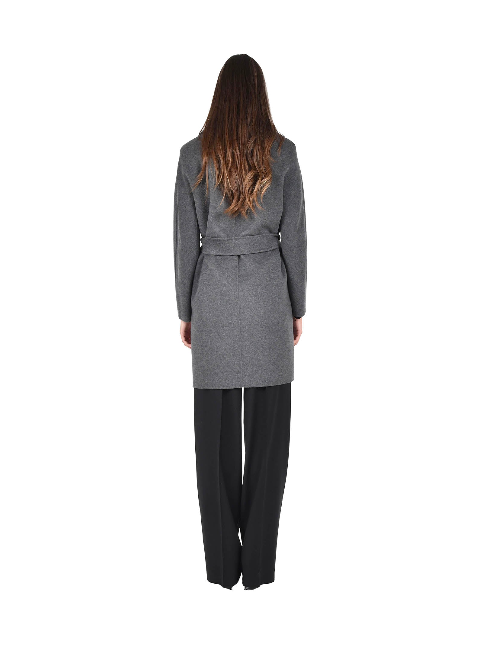Midi Wrap Coat In Virgin Wool