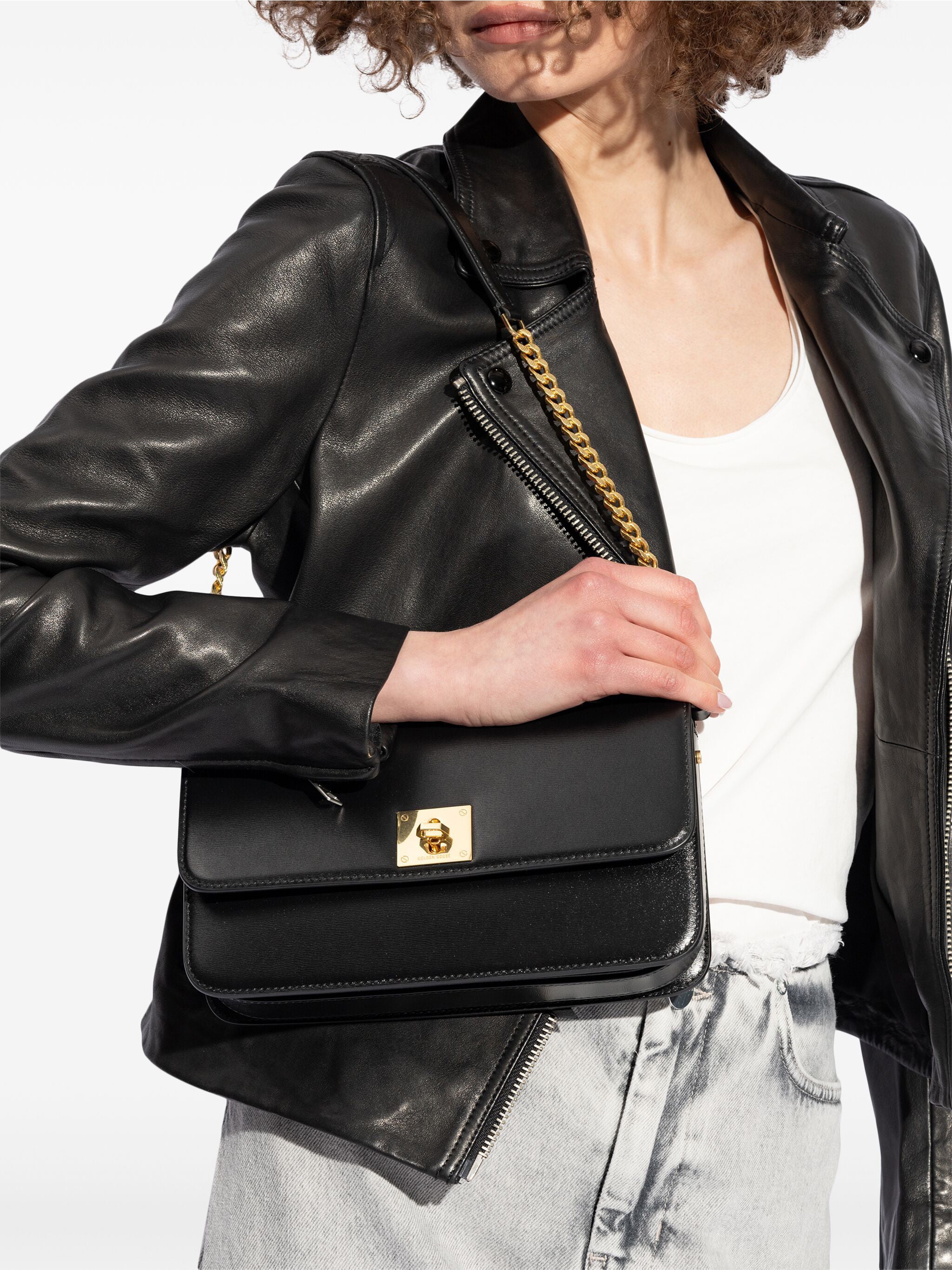 Gioia Bag Black Palmellato Leather Bag