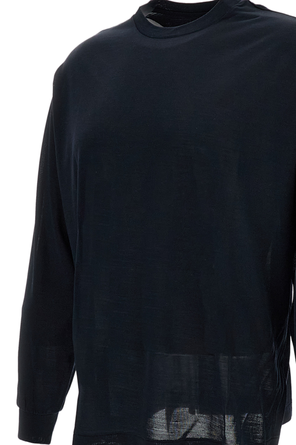 Silk Long Sleeve Crewneck T-Shirt with Boxy Fit