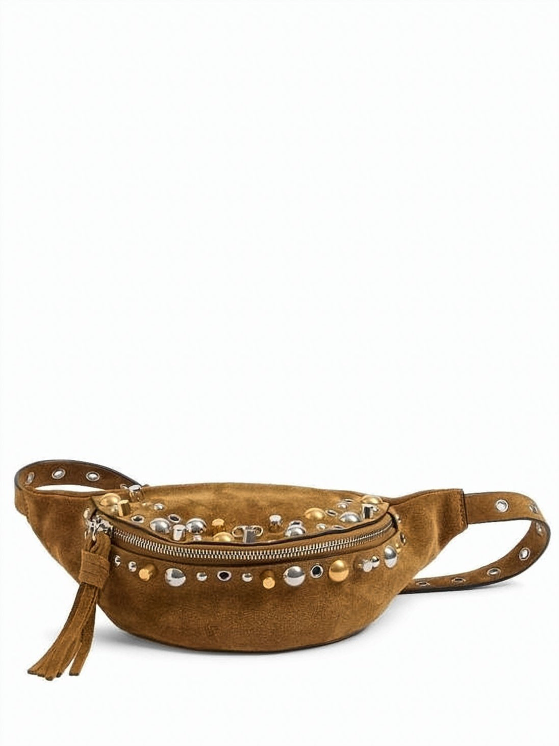 Edgy Suede Crossbody Bag