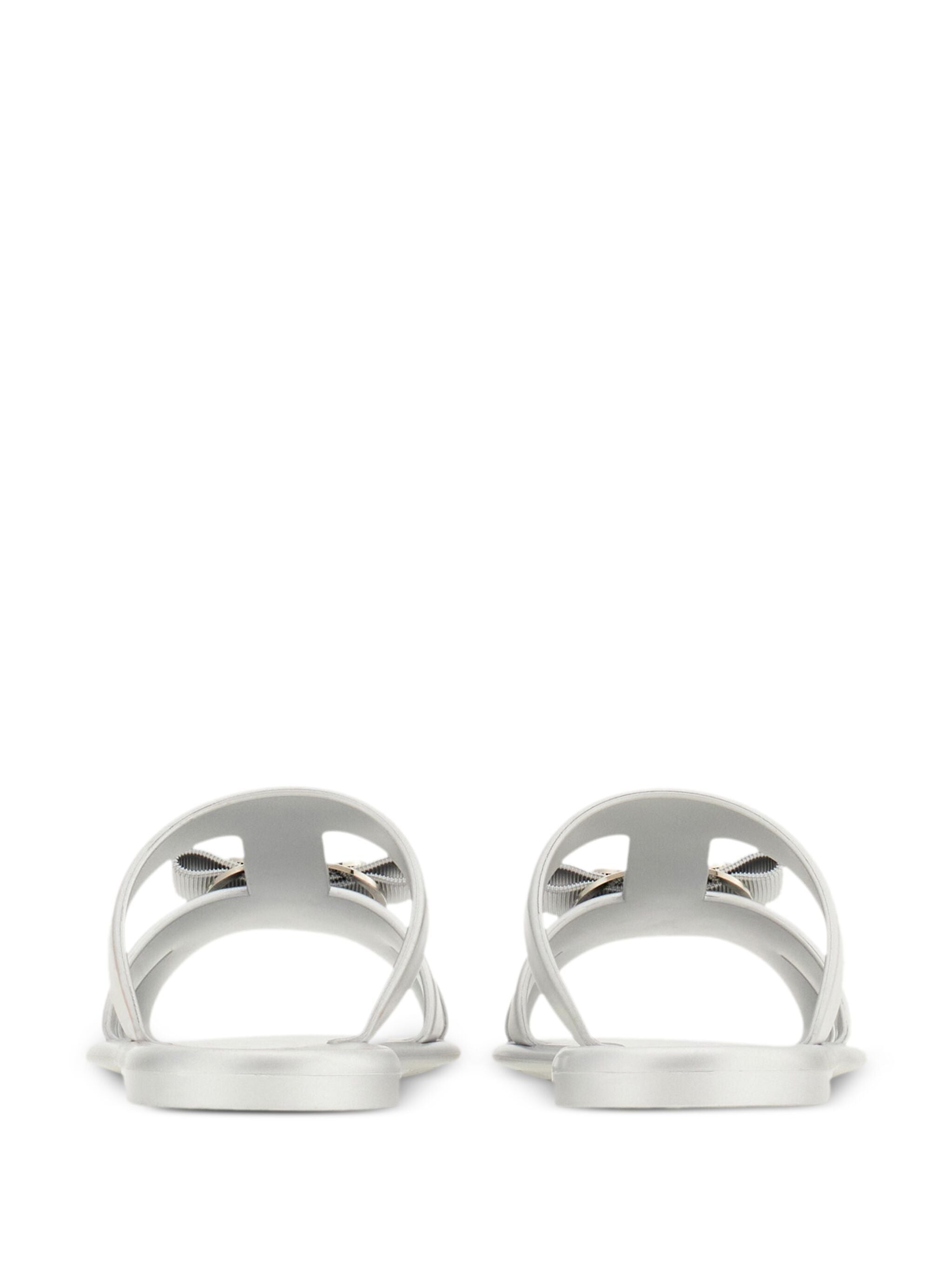 Silver Lilou Flat Slide Rubber Sandals