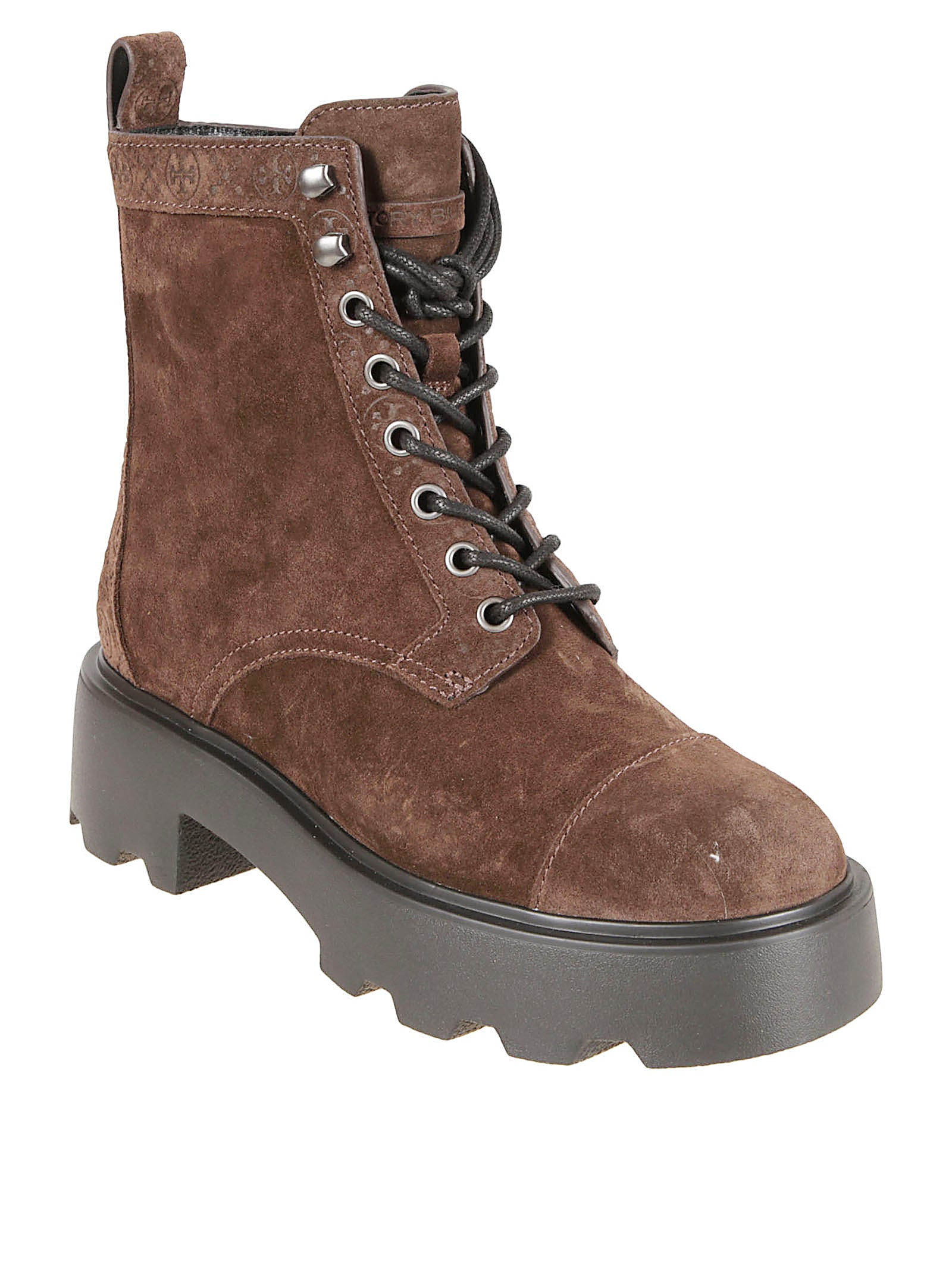 Suede Combat Boots With T Monogram