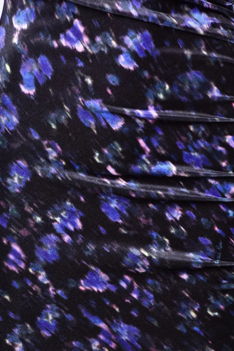 Stretch Velvet Dress - Black/Purple