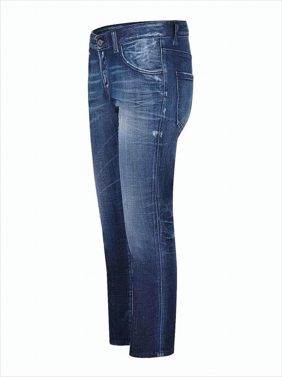Slim-Fit Distressed Denim Pants