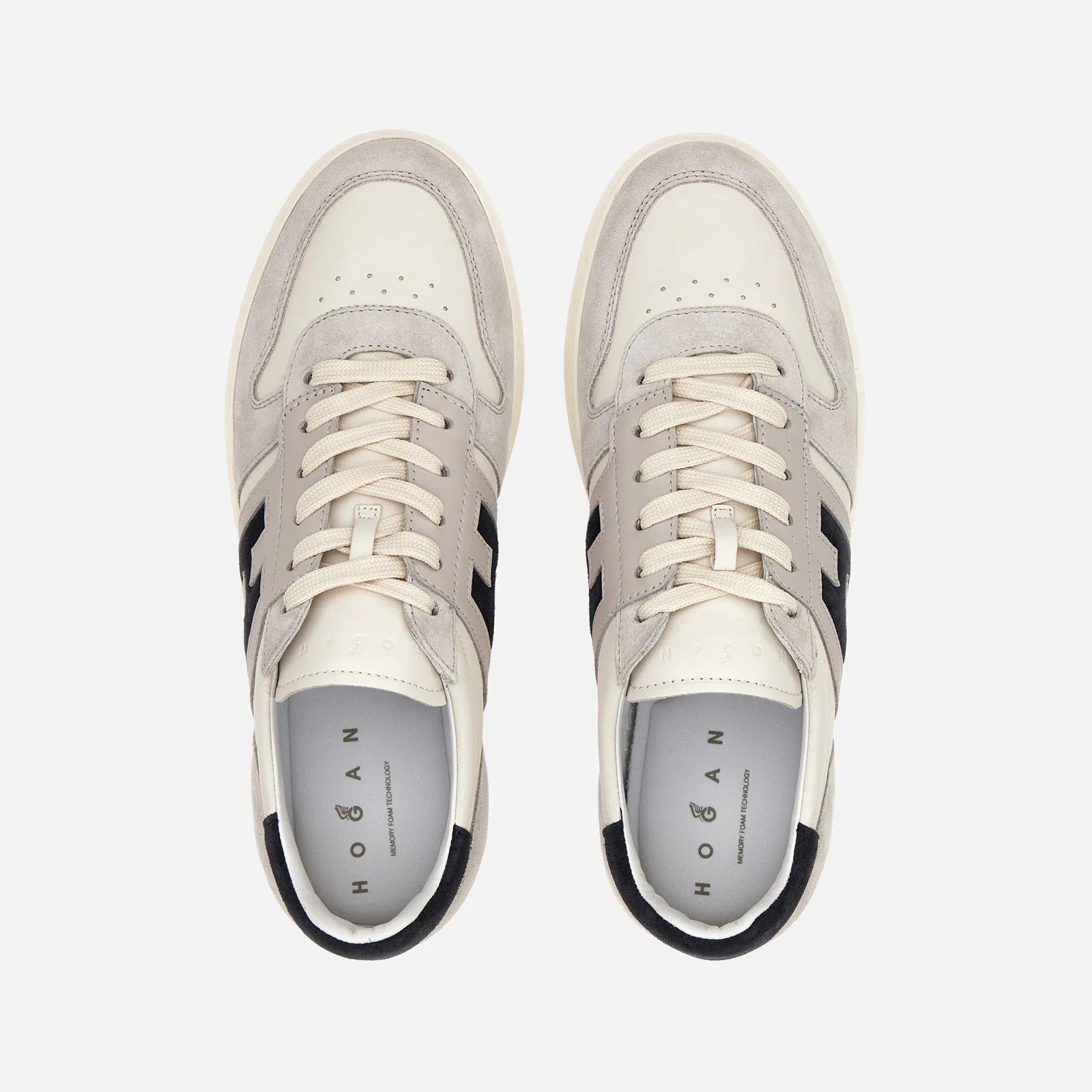 H668 Allacciato H Banda Sneakers in Beige Blue