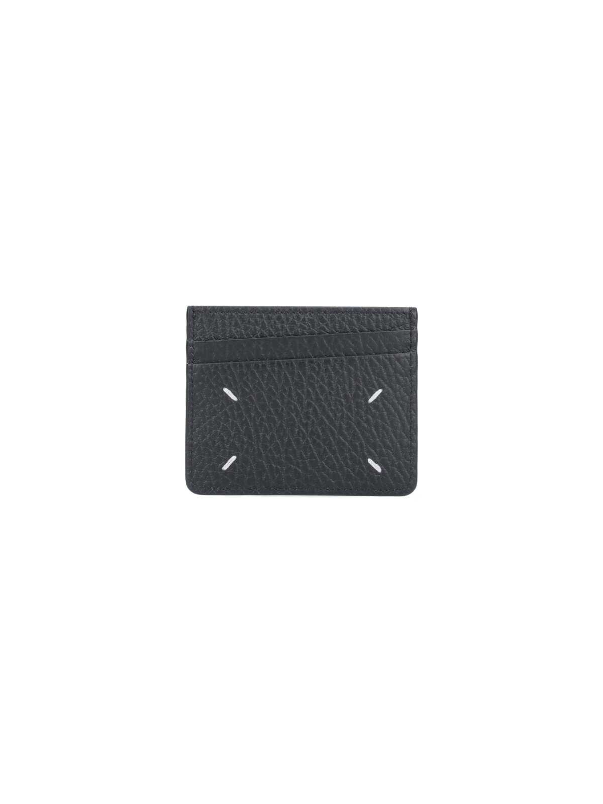 Textured Calfskin Cardholder with Four Stitches Detailing