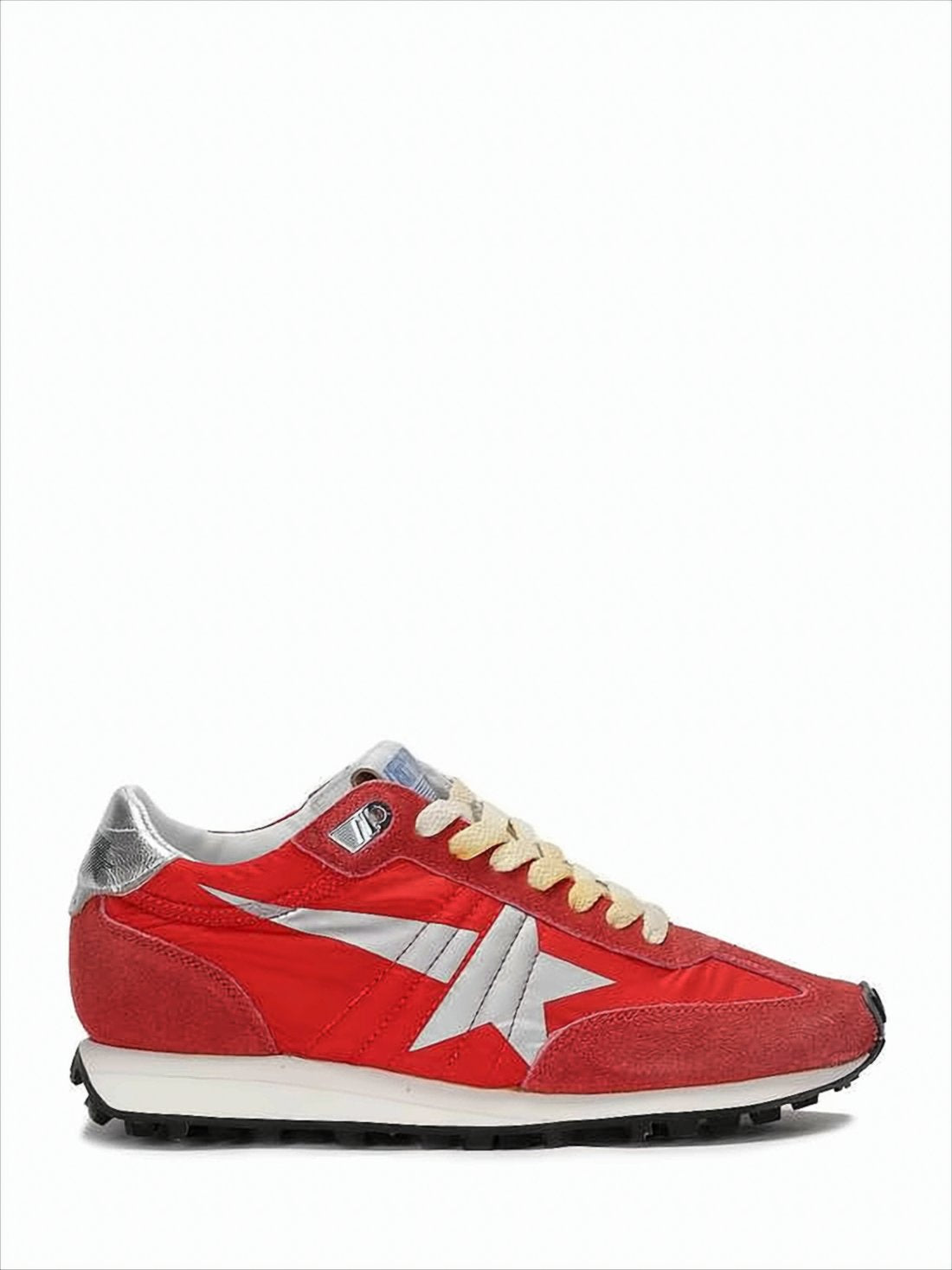 Red Sneakers with Suede Overlays