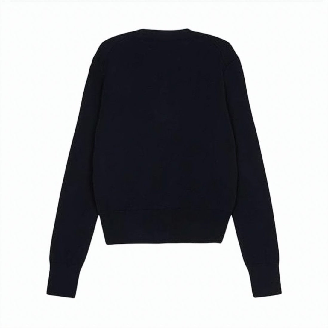 Cropped V-Neck Cardigan with Embroidered Heart Logo