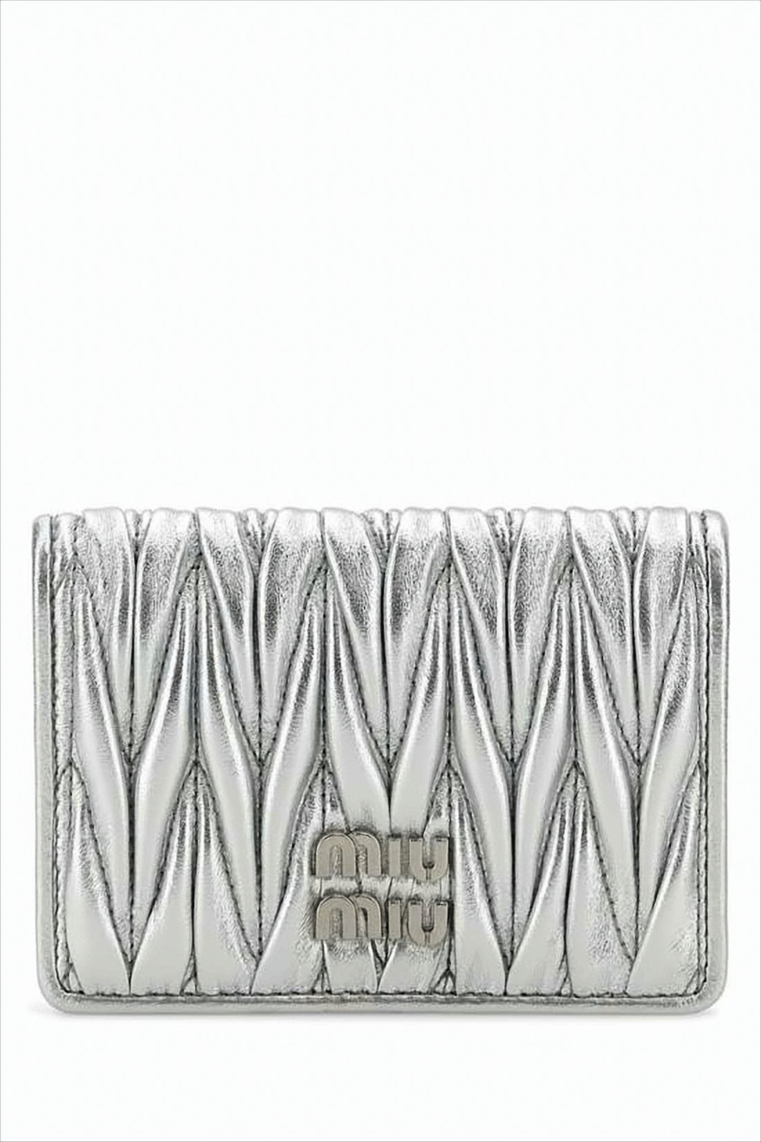 Quilted Lambskin Card Wallet with Metallic Finish