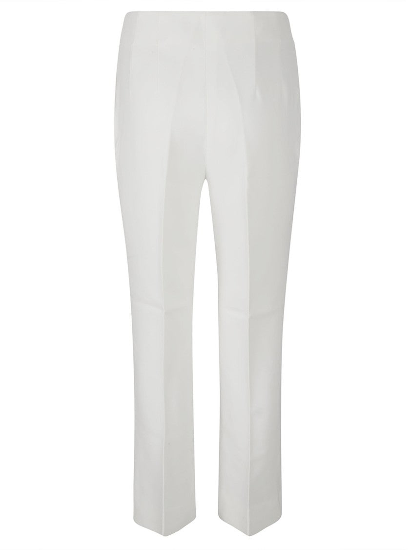 Tailored White Trousers With Smooth Finish