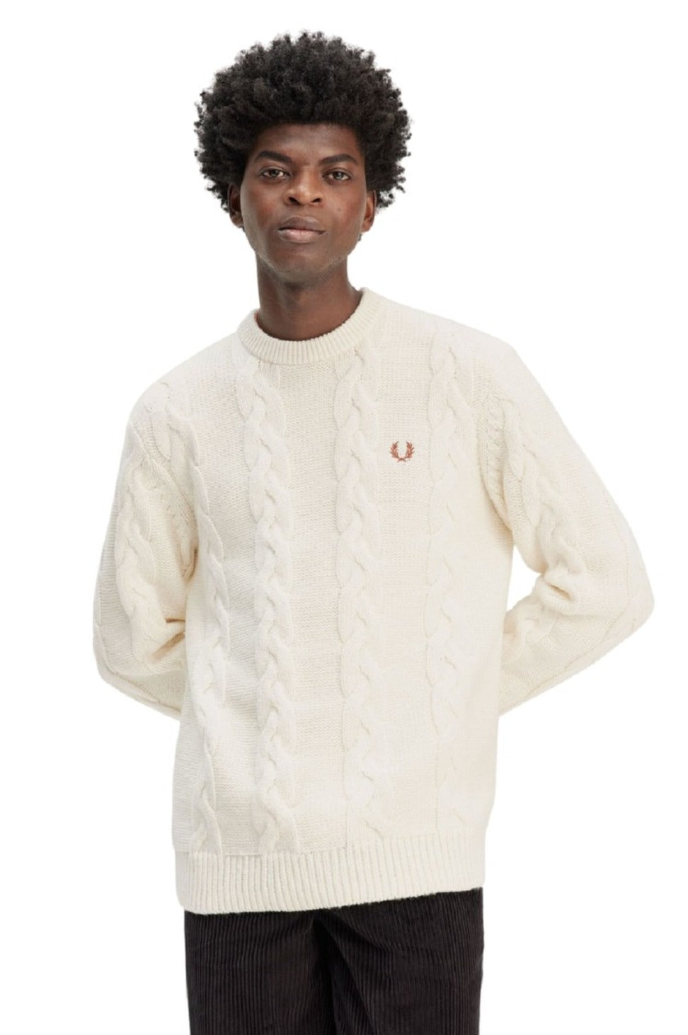 Cream Classic Cable Knit Sweater