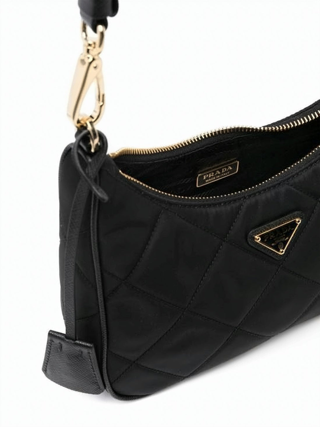 Compact Quilted Nylon Shoulder Bag