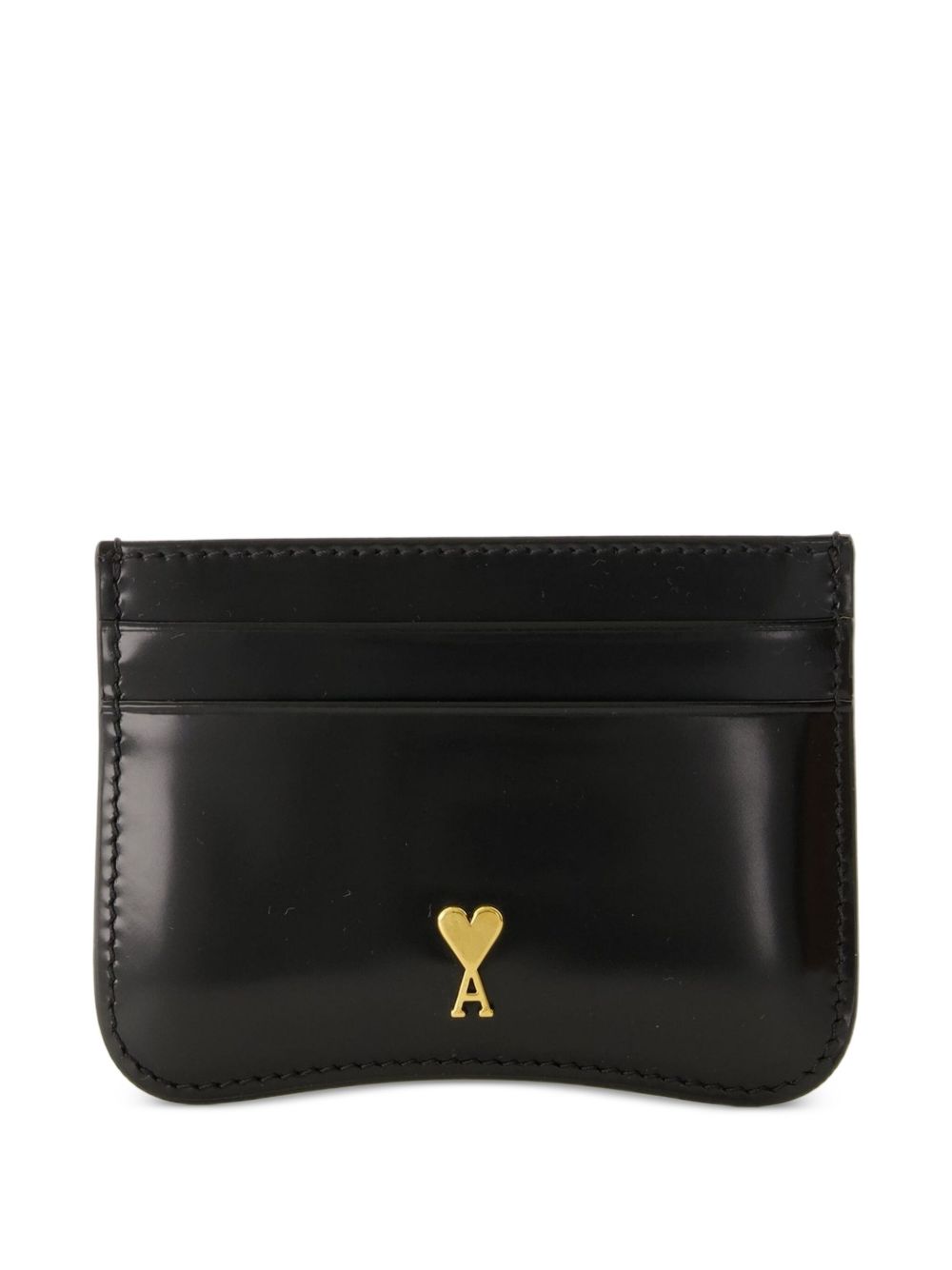 Square-Shaped Black Wallet With Card Slots