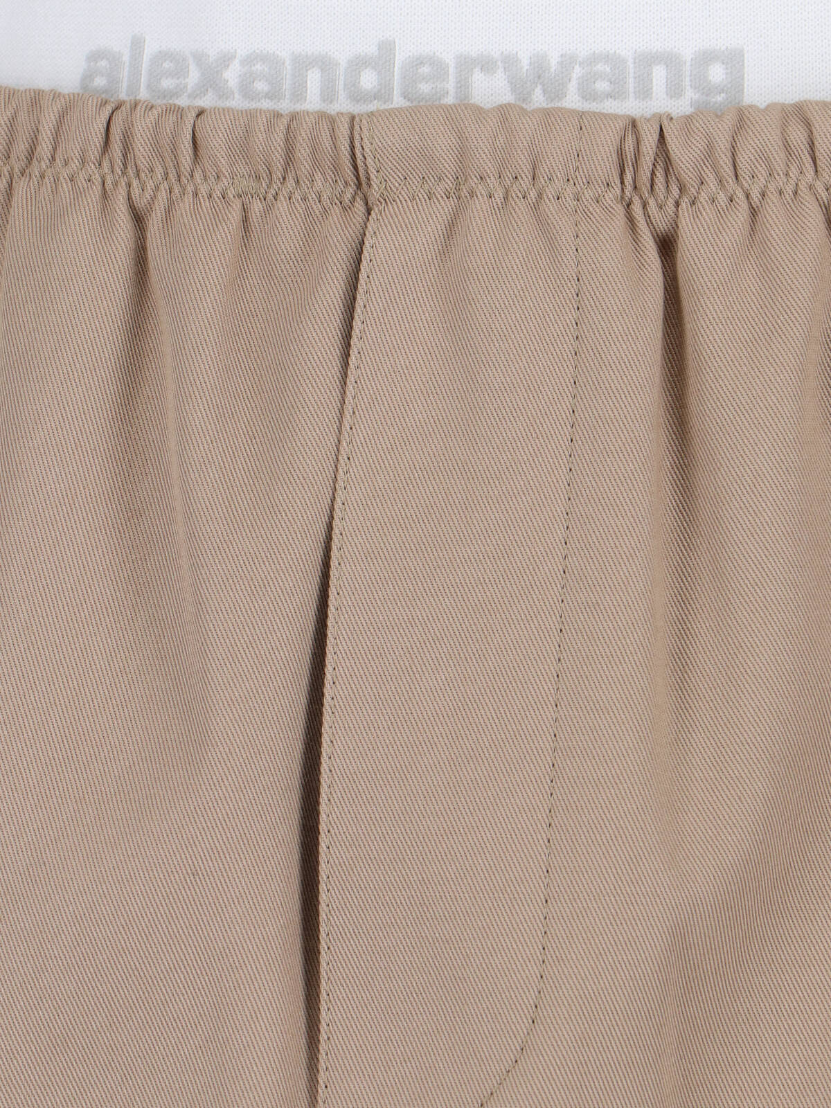 Logo Skirt In Taupe Cotton, Mid-Rise