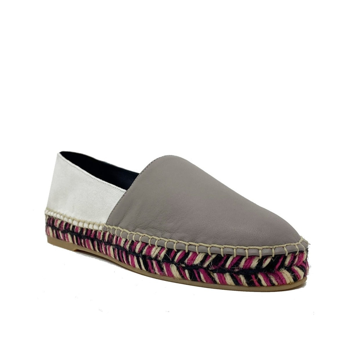 Leather Espadrilles With Canvas Detailing