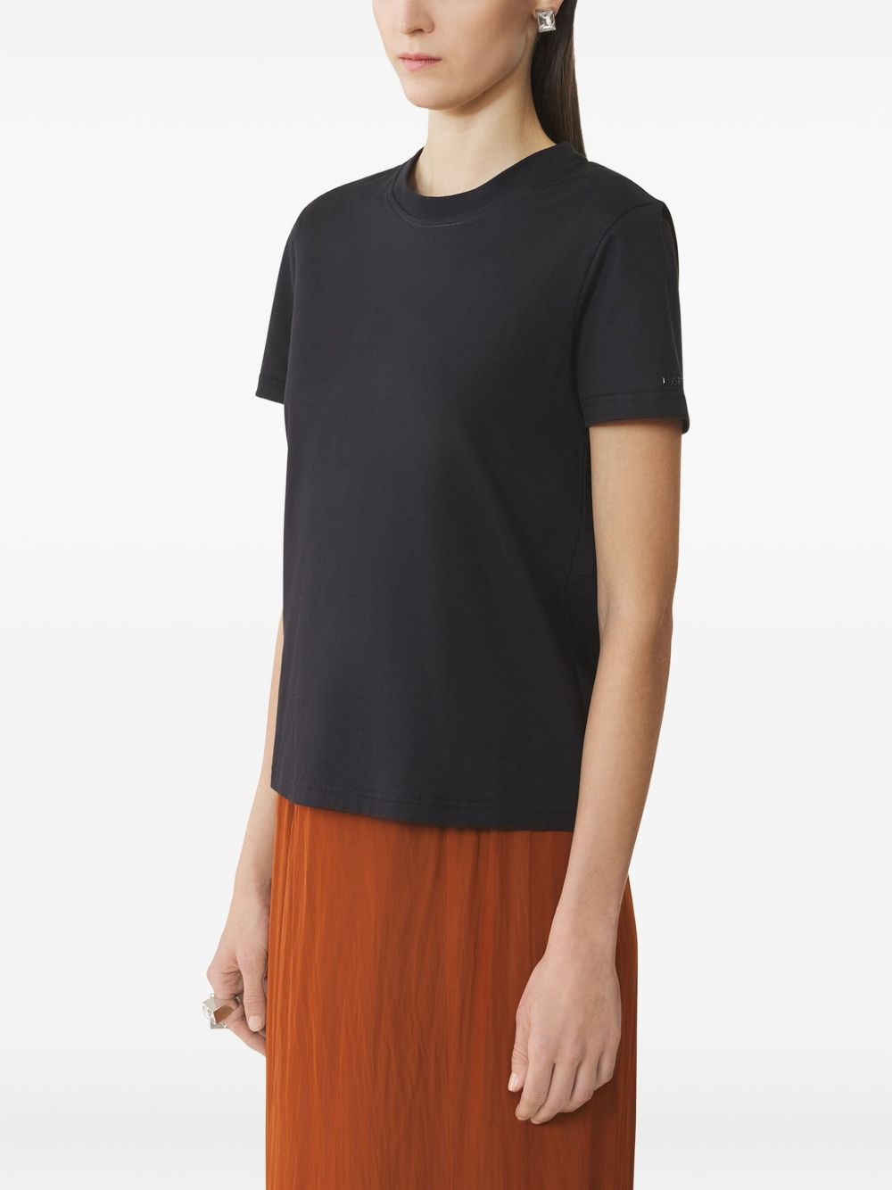 Black Cotton Top with Tie Detail