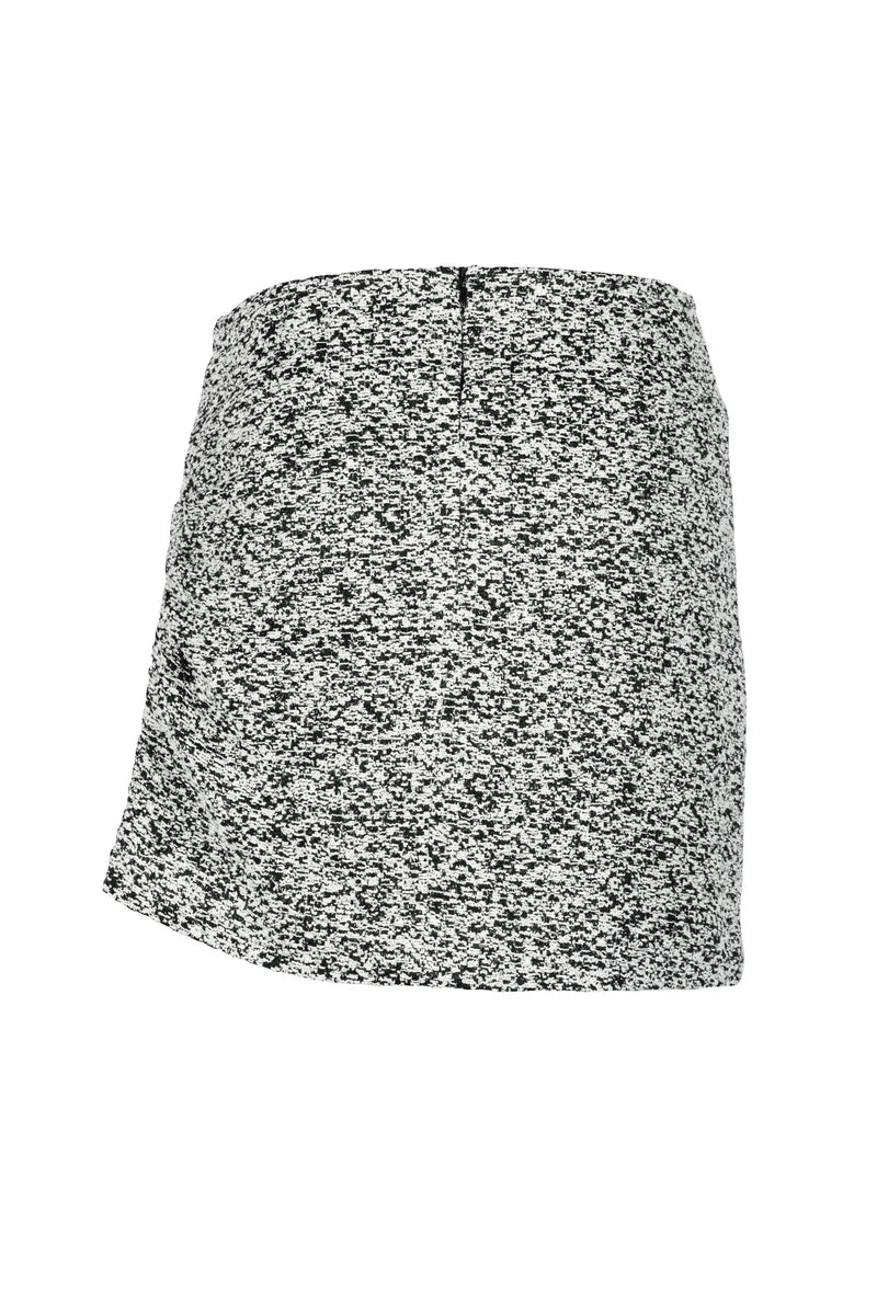 Mini Skirt Bouclé - White/Black